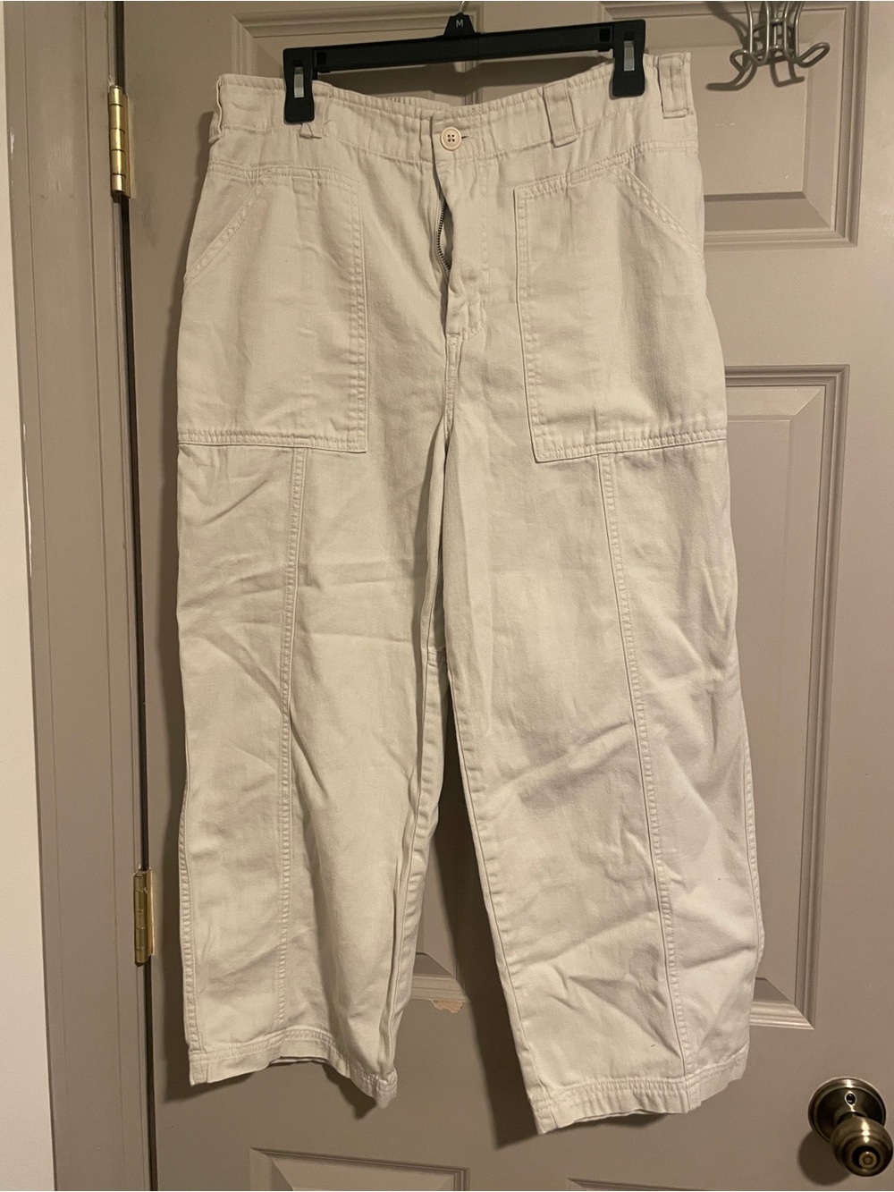 White/Cream 100% Cotton Thin Summer Pants
